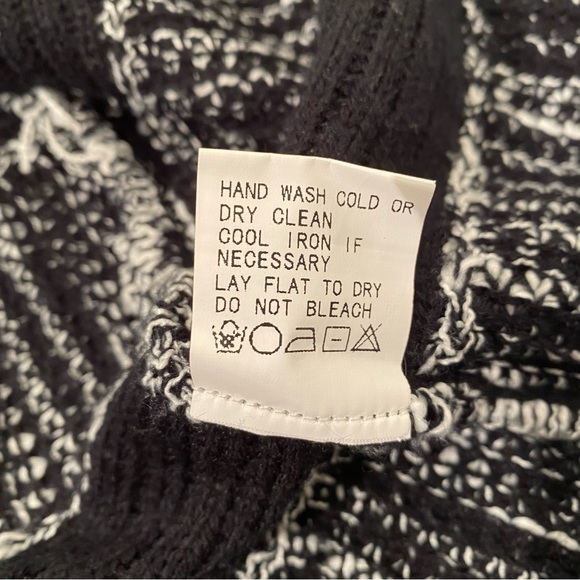 Fate By LFD Boho Fringe Black/White Open Cardigan, Size S - Picture 12 of 12